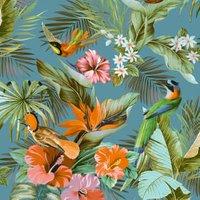 Rasch Paradise Birds Teal Wallpaper - 10m
