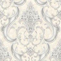 Rasch Sonata Damask Silver & Grey Wallpaper - 10m