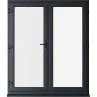 Crystal uPVC Grey Left Hand Clear Triple Glazed French Door - 1690 x 2090mm