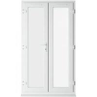 Crystal uPVC White Left Hand Clear Triple Glazed French Door - 1290 x 2055mm