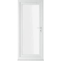 Crystal uPVC White Left Hand Inwards Clear Triple Glazed Full Glass Single Door - 920 x 2090mm