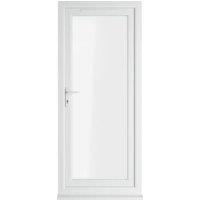 Crystal uPVC White Right Hand Inwards Clear Triple Glazed Full Glass Single Door - 920 x 2090mm