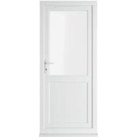 Crystal uPVC White Right Hand Inwards Clear Triple Glazed Half Glass Half Panel Single Door - 890 x 2090mm