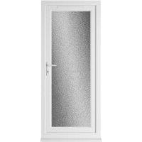 Crystal uPVC White Right Hand Inwards Obscure Triple Glazed Full Glass Single Door - 840 x 2090mm
