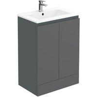 Halite Waterproof Matt Grey Vanity Unit with Basin - 600mm