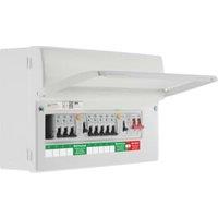 BG Populated 16-Module 9 Way Consumer Unit with Type 2 SPD, 2 x 80A 30mA Type A RCDs & 8 MCBs