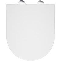Croydex Flexi Fix Kisdon D Shaped Slimline Soft Close Quick Release Toilet Seat - White