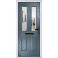 Crystal Carnoustie Slate Grey Left Hand GRP Composite Door with Clear Glass - 920 x 2090mm