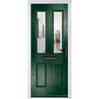 Crystal Carnoustie Green Left Hand GRP Composite Door with Clear Glass - 920 x 2090mm