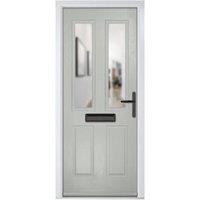 Crystal Carnoustie Agate Grey Left Hand GRP Composite Door with Clear Glass - 920 x 2090mm