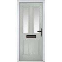 Crystal Carnoustie Agate Grey Left Hand GRP Composite Door with Stippolyte Glass - 920 x 2090mm