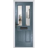 Crystal Carnoustie Slate Grey Right Hand GRP Composite Door with Clear Glass - 920 x 2090mm