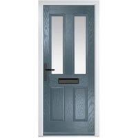 Crystal Carnoustie Slate Grey Right Hand GRP Composite Door with Stippolyte Glass - 920 x 2090mm