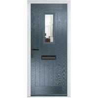 Crystal Sunningdale Slate Grey Right Hand GRP Composite Door with Clear Glass - 920 x 2090mm