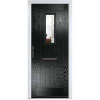Crystal Sunningdale Black Right Hand GRP Composite Door with Clear Glass - 920 x 2090mm