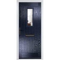 Crystal Sunningdale Blue Right Hand GRP Composite Door with Clear Glass - 920 x 2090mm