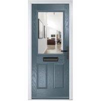 Crystal Lytham Slate Grey Left Hand GRP Composite Door with Clear Glass - 920 x 2090mm
