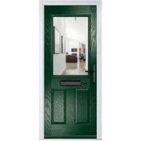 Crystal Lytham Green Left Hand GRP Composite Door with Clear Glass - 920 x 2090mm