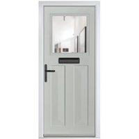 Crystal Eaton Agate Grey Right Hand GRP Composite Door with Clear Glass - 920 x 2090mm