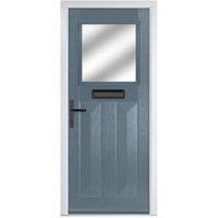 Crystal Eaton Slate Grey Right Hand GRP Composite Door with Stippolyte Glass - 920 x 2090mm
