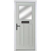 Crystal Eaton Agate Grey Right Hand GRP Composite Door with Stippolyte Glass - 920 x 2090mm