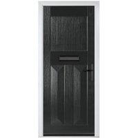 Crystal Eaton Black Left Hand GRP Composite Door - 920 x 2090mm