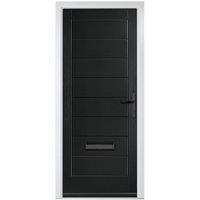 Crystal Monza Black Left Hand GRP Composite Door - 920 x 2090mm