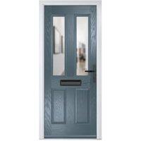 Crystal Carnoustie Slate Grey Left Hand GRP Composite Door with Clear Glass - 890 x 2090mm