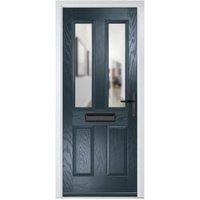 Crystal Carnoustie Anthracite Grey Left Hand GRP Composite Door with Clear Glass - 890 x 2090mm