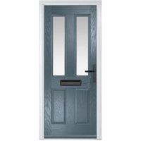 Crystal Carnoustie Slate Grey Left Hand GRP Composite Door with Stippolyte Glass - 890 x 2090mm
