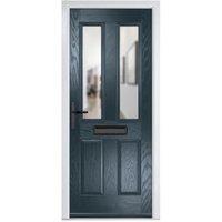 Crystal Carnoustie Anthracite Grey Right Hand GRP Composite Door with Clear Glass - 890 x 2090mm