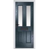 Crystal Carnoustie Anthracite Grey Right Hand GRP Composite Door with Stippolyte Glass - 890 x 2090mm
