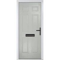 Crystal Muirfield Agate Grey Left Hand GRP Composite Door - 890 x 2090mm