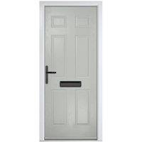 Crystal Muirfield Agate Grey Right Hand GRP Composite Door - 890 x 2090mm