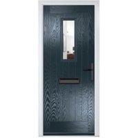 Crystal Sunningdale Anthracite Grey Left Hand GRP Composite Door with Clear Glass - 890 x 2090mm