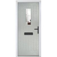 Crystal Sunningdale Agate Grey Left Hand GRP Composite Door with Clear Glass - 890 x 2090mm
