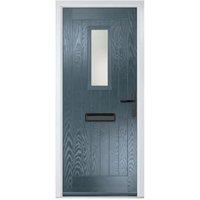 Crystal Sunningdale Slate Grey Left Hand GRP Composite Door with Stippolyte Glass - 890 x 2090mm
