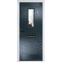 Crystal Sunningdale Anthracite Grey Right Hand GRP Composite Door with Clear Glass - 890 x 2090mm