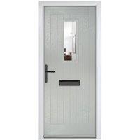 Crystal Sunningdale Agate Grey Right Hand GRP Composite Door with Clear Glass - 890 x 2090mm