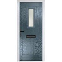 Crystal Sunningdale Slate Grey Right Hand GRP Composite Door with Stippolyte Glass - 890 x 2090mm