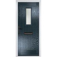Crystal Sunningdale Anthracite Grey Right Hand GRP Composite Door with Stippolyte Glass - 890 x 2090mm
