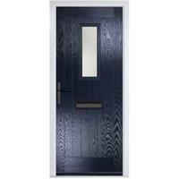 Crystal Sunningdale Blue Right Hand GRP Composite Door with Stippolyte Glass - 890 x 2090mm