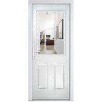 Crystal White Right Hand GRP Composite Door with Clear Glass - 890 x 2090mm