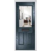 Crystal Lytham Anthracite Grey Left Hand GRP Composite Door with Clear Glass - 890 x 2090mm