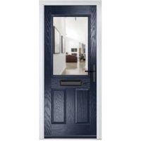Crystal Lytham Blue Left Hand GRP Composite Door with Clear Glass - 890 x 2090mm