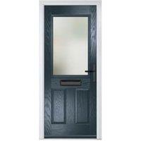 Crystal Lytham Anthracite Grey Left Hand GRP Composite Door with Stippolyte Glass - 890 x 2090mm