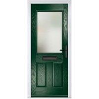 Crystal Lytham Green Left Hand GRP Composite Door with Stippolyte Glass - 890 x 2090mm