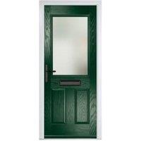 Crystal Lytham Green Right Hand GRP Composite Door with Stippolyte Glass - 890 x 2090mm