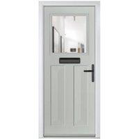 Crystal Eaton Agate Grey Left Hand GRP Composite Door with Clear Glass - 890 x 2090mm