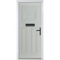 Crystal Eaton Agate Grey Left Hand GRP Composite Door - 890 x 2090mm
